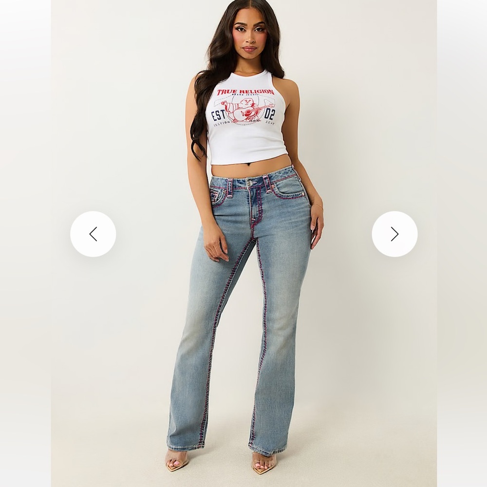 TRUE RELIGION Becca Mid Rise Super T Bootcut Jean